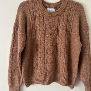 Old Navy Women's Cable Knit Crew Sweater - Rust Brown